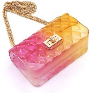 Yellow Pink Quilted Flap Mini Jelly Bag